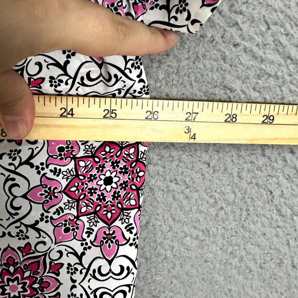 Ruby Rd Top Womens Large Pink Medallion Geometric Short Sleeve Oversized Boho - Picture 5 of 7